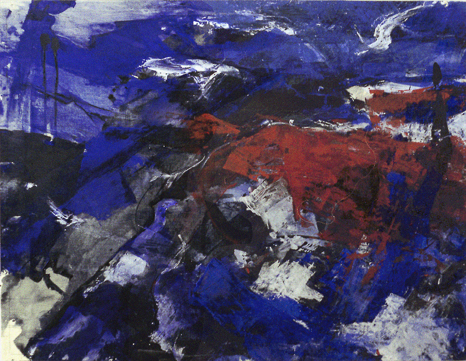 Blau mit Rot, Wandlung | Acryl auf Nessel   1985-90