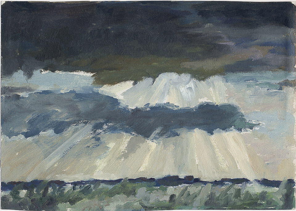 Gewitterwolken über Göttingen | 17 x 22 cm, Öl auf Papier   1974-79